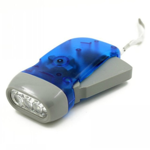 2 PCS Transparent LED Hand-held Environmental Protection Hand-pressed Flashlight(Blue)