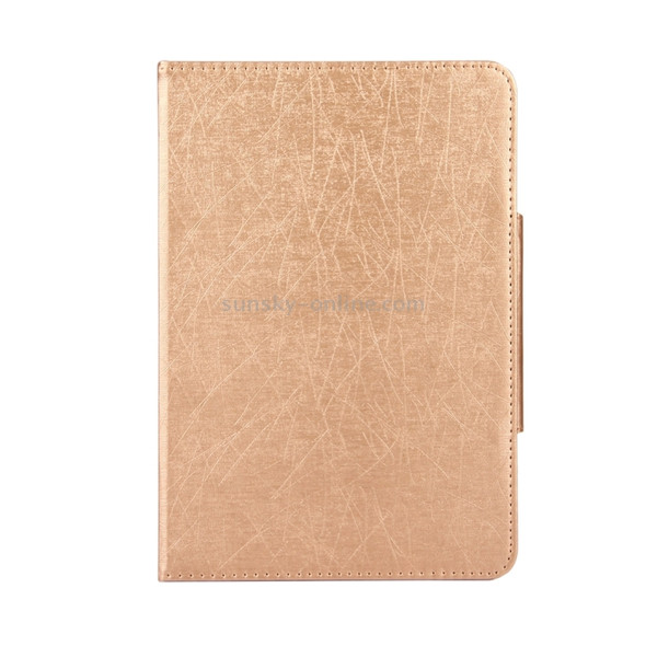 Universal Strokes Texture Horizontal Flip Leather Case with Holder for 10 inch Tablet PC(Gold)