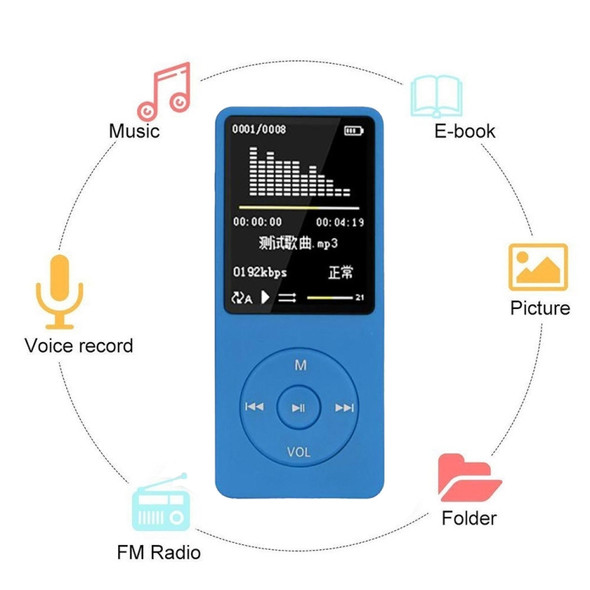 Fashion Portable LCD Screen FM Radio Video Games Movie MP3 MP4 Player Mini Walkman, Memory Capacity:8GB(Red)