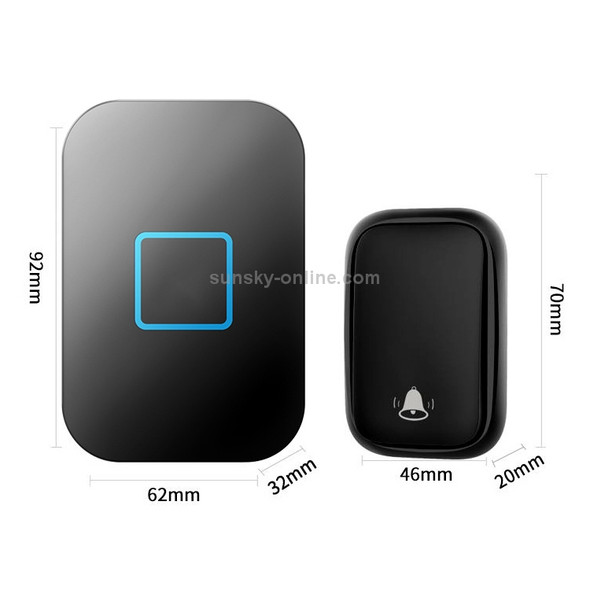CACAZI FA88 Self-Powered Smart Home Wireless Doorbell, US Plug(Black)