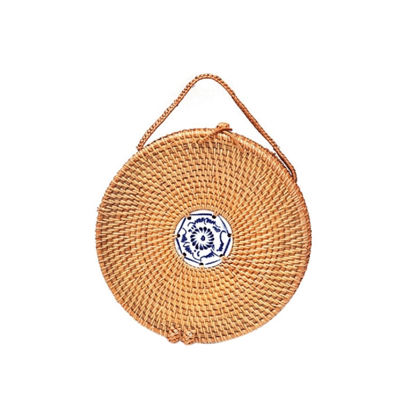 Portable Style Autumn Rattan Handmade Rattan Bag  Vintage Art Beach Ladies Diagonal Bag, Size:22x22x4cm