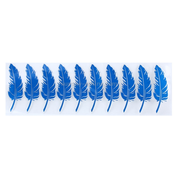 10 PCS Emblem Feather Car Stickers Waterproof Plastic Decal Sticker(Blue)