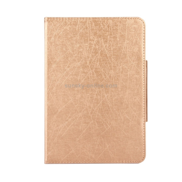 Universal Strokes Texture Horizontal Flip Leather Case with Holder for 7 inch Tablet PC (Gold)