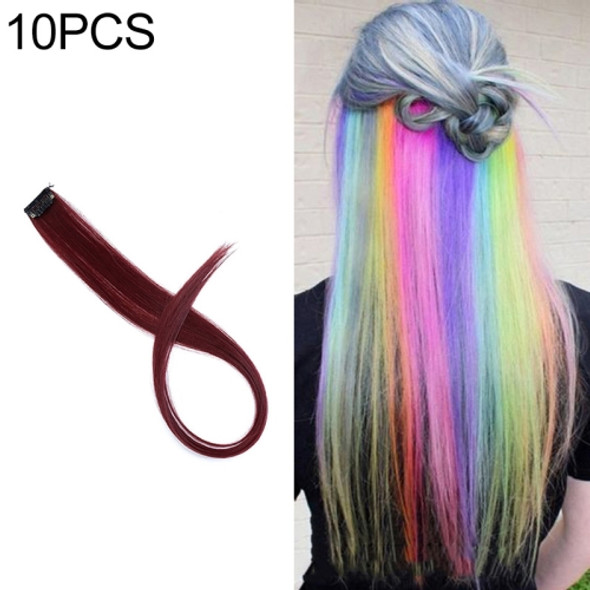 10 PCS Chemical Fiber Wig One-Step Gradient Color Single Card Wig, Stretched Length:24inches(25#)