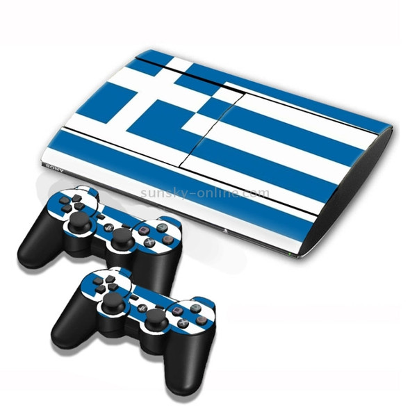 Greek Flag Pattern Decal Stickers for PS3 Game Console