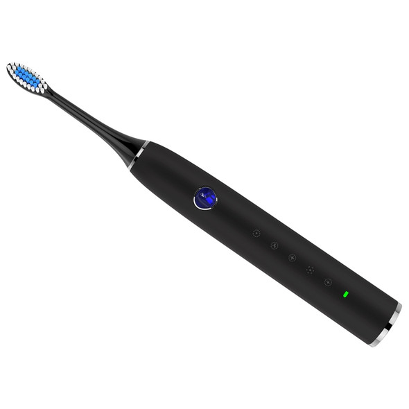 QYG Q1-W IPX7 Waterproof 5 Modes Wireless Charging Electric Sonic Toothbrush(Black)