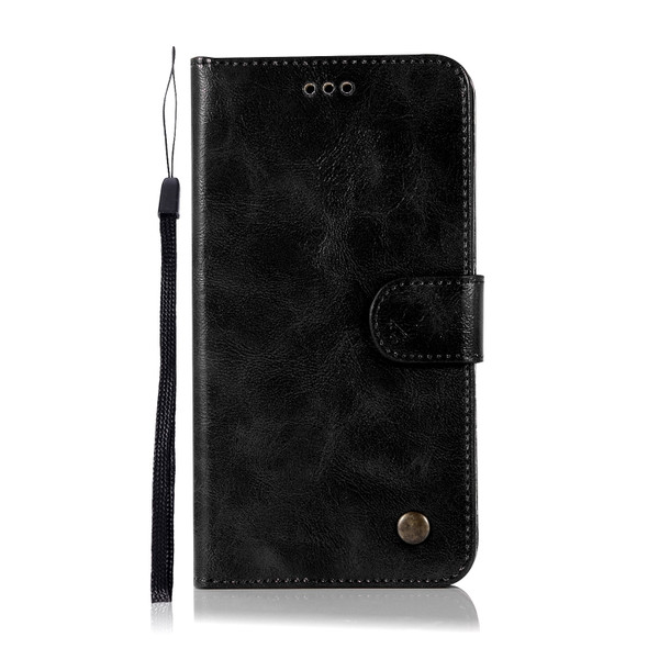 For Xiaomi Redmi Note 4 Retro Copper Button Crazy Horse Horizontal Flip PU Leather Case with Holder & Card Slots & Wallet & Lanyard(Black)