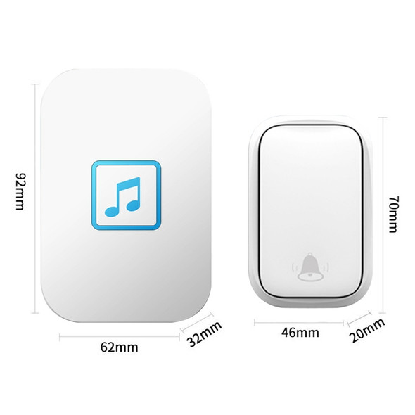 CACAZI FA86 Self-Powered Smart Home Wireless Doorbell, UK Plug(White)