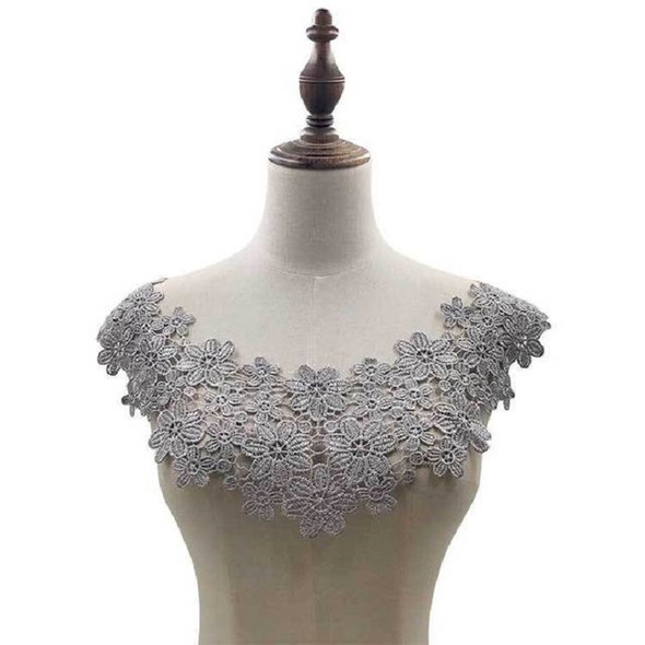 Gray Lace Collar Three-dimensional Hollow Embroidered Fake Collar DIY Clothing Accessories, Size: About 45 x 26cm