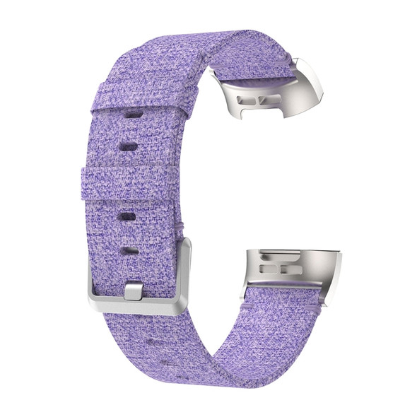 Woven Vanvas Nylon Wrist Strap Watch Band for Fitbit Charge 3 (Light Purple)