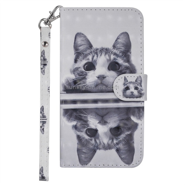 Cat Pattern Colored Drawing Horizontal Flip Leather Case for Huawei P30 Lite, with Holder & Card Slots & Wallet & Lanyard