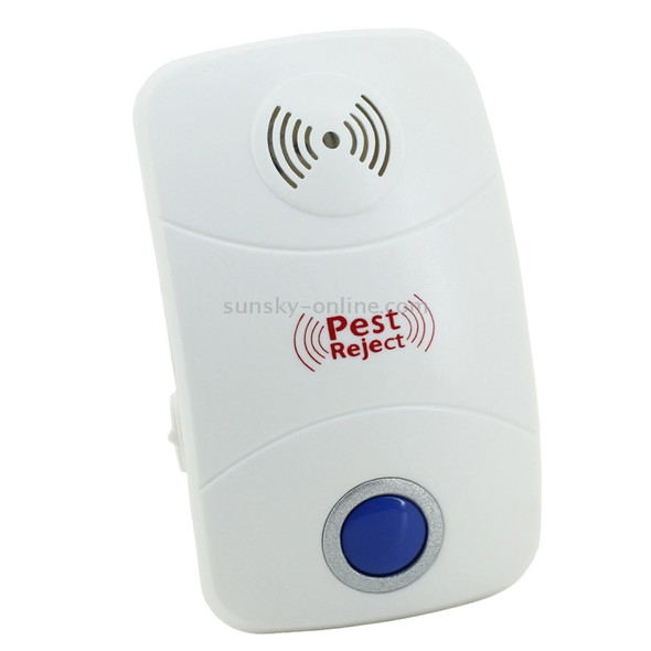 Electronic Ultrasonic Mosquito Rat Pest Control Repeller with LED Light, UK Plug, AC90V-250V(White)