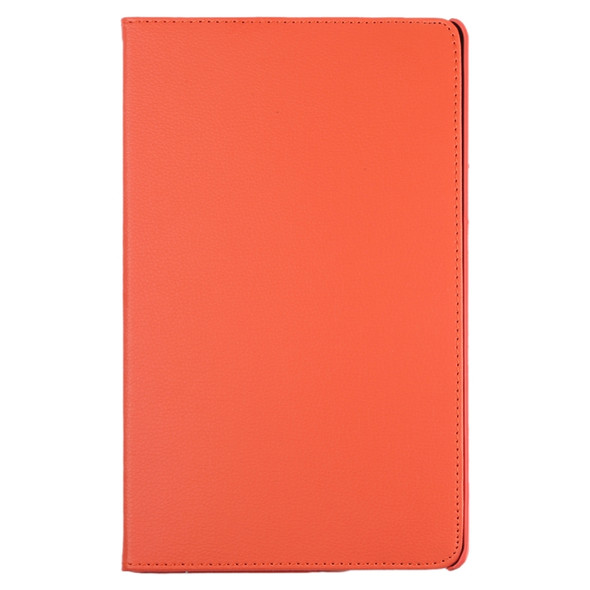 Litchi Texture Horizontal Flip 360 Degrees Rotation Leather Case for Galaxy Tab A 10.1 (2019) T510 / T515, with Holder (Orange)