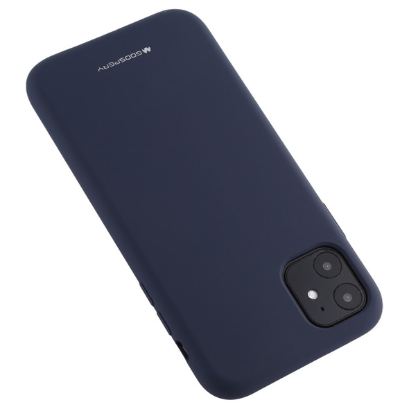 For iPhone 11 GOOSPERY SILICONE Solid Color Soft Liquid Silicone Shockproof Soft TPU Case(Navy)