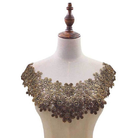 Gold Lace Collar Three-dimensional Hollow Embroidered Fake Collar DIY Clothing Accessories, Size: About 45 x 26cm