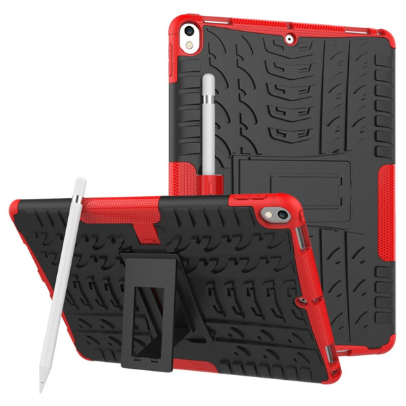 Tire Texture TPU+PC Shockproof Case for iPad Air 2019 / Pro 10.5 inch, with Holder & Pen Slot(Red)