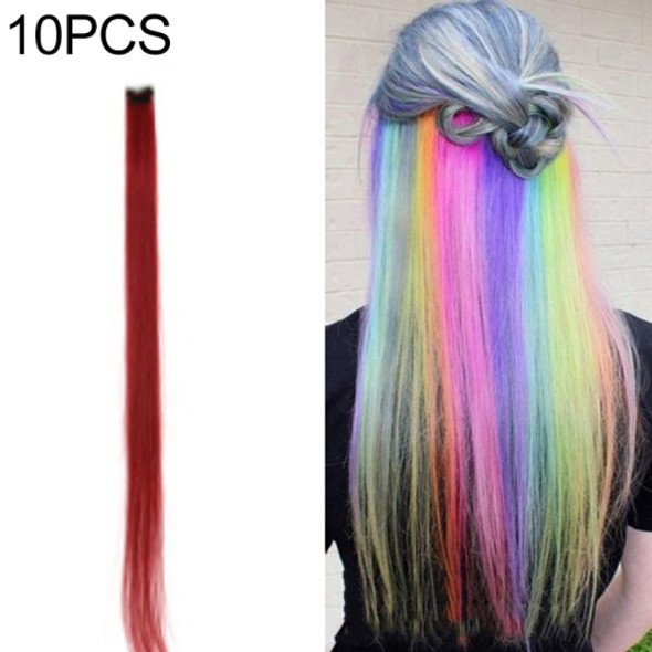 10 PCS Chemical Fiber Wig One-Step Gradient Color Single Card Wig, Stretched Length:24inches(37#)