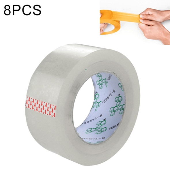 8 PCS 45mm Width 25mm Thickness Package Sealing Packing Tape Roll Sticker(Clear White)