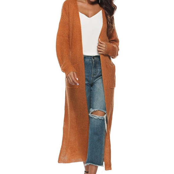 Irregular Thick Long Coat (Color:Brown Size:XL)