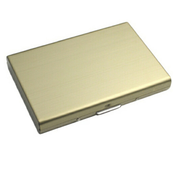 Stainless Steel Ultra-thin Protection Travel Card Bag Metal Card Box, Color:Wiredraw Gold