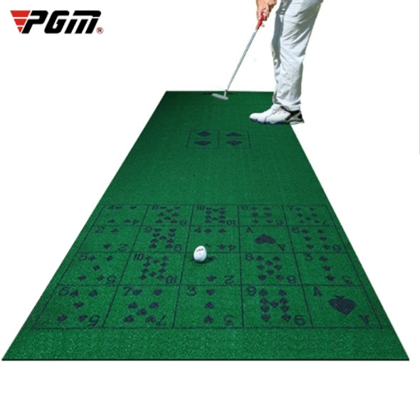 PGM Golf Indoor Putting Green Putter Practice Green Mat, Playing Cards Type, 1x3.5m