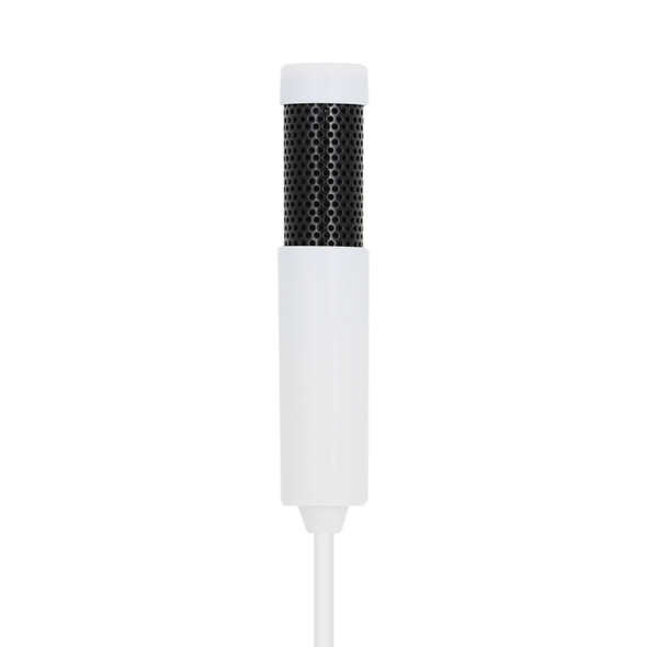 Yanmai SF555 Mini Professional 3.5mm Jack Studio Stereo Condenser Recording Microphone, Cable Length: 1.5m, Compatible with PC and Mac for Live Broadcast Show, KTV, etc.(White)