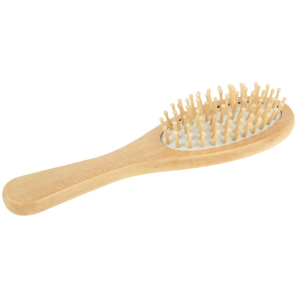 Natural Wooden Massage Hair Comb with Rubber Base & Wooden Brush, Size: Small(White)