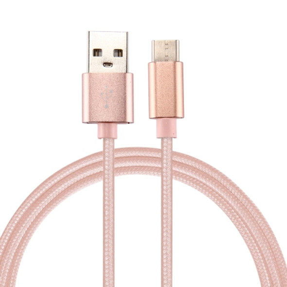 Knit Texture USB to USB-C / Type-C Data Sync Charging Cable, Cable Length: 2m, 3A Total Output, 2A Transfer Data, For Galaxy S8 & S8 + / LG G6 / Huawei P10 & P10 Plus / Oneplus 5 / Xiaomi Mi6 & Max 2 /and other Smartphones(Rose Gold)