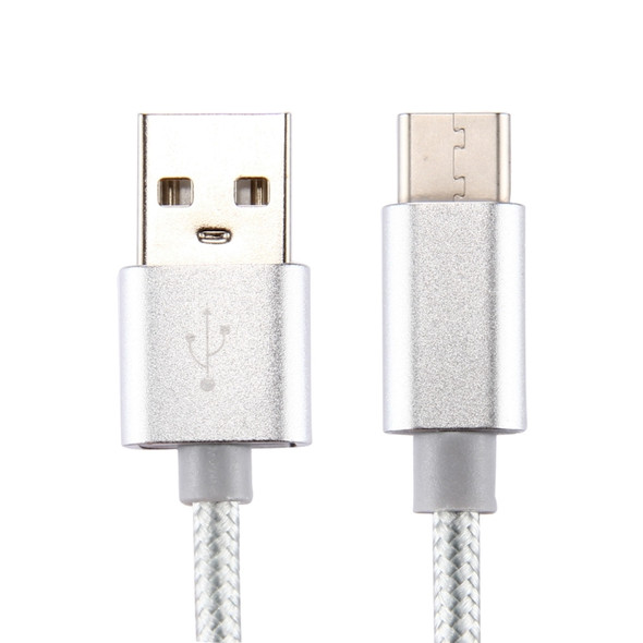 Knit Texture USB to USB-C / Type-C Data Sync Charging Cable, Cable Length: 2m, 3A Total Output, 2A Transfer Data, For Galaxy S8 & S8 + / LG G6 / Huawei P10 & P10 Plus / Oneplus 5 / Xiaomi Mi6 & Max 2 /and other Smartphones(Silver)