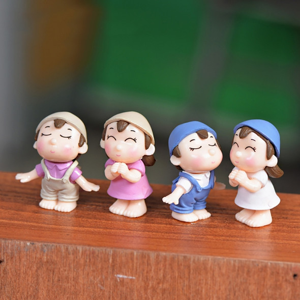 4 PCS Boys and Girls Micro Landscape Ornaments Toy House Decorations, Random Style Delivery