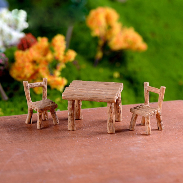 3 PCS / Set Resin Tables and Chairs Miniature Doll Accessories Micro Landscape Decoration