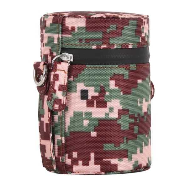 Camouflage Color Small Lens Case Zippered Cloth Pouch Box for DSLR Camera Lens, Size: 11x8x8cm (Brown)