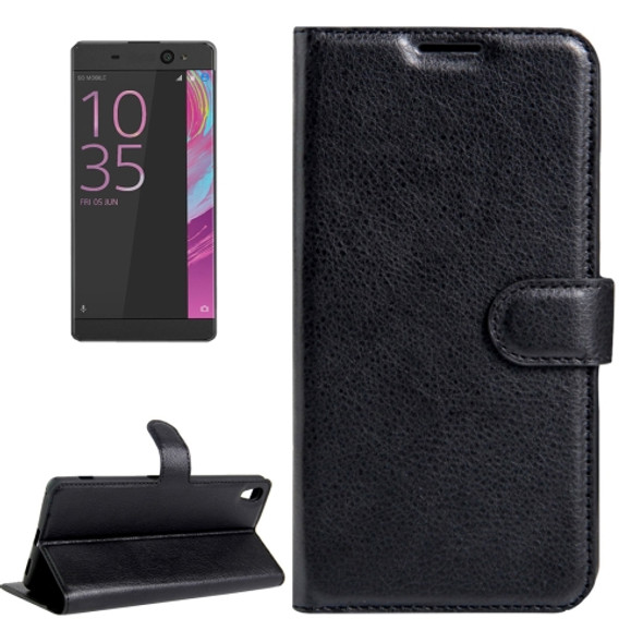 For Sony Xperia XA Ultra Litchi Texture Horizontal Flip Leather Case with Magnetic Buckle & Holder & Card Slots & Wallet(Black)