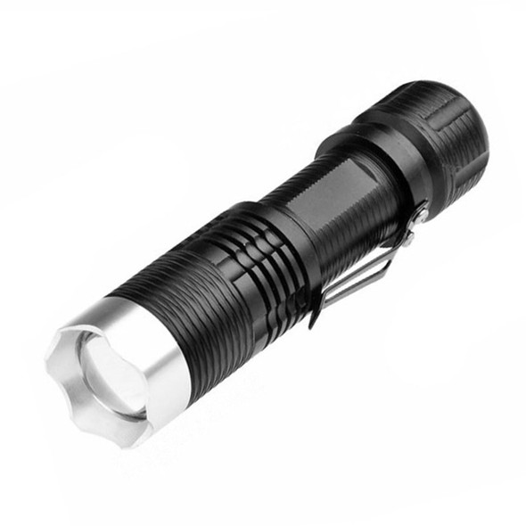 KX-FC55 170LM Convex Lens LED Flashlight, CREE Q5 LED, 3-Mode, with Clip(Black)