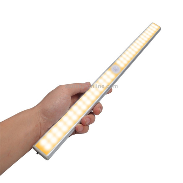 2.8W 60 LEDs Warm White Wide Screen Intelligent Human Body Sensor Light LED Corridor Cabinet Light, USB Charging Version