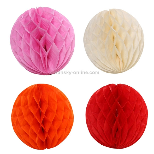 2 PCS Wedding Room Decoration Festive Mall Decoration Paper Honeycomb Ball Lantern, Size:8 inches 20 cm(Red)