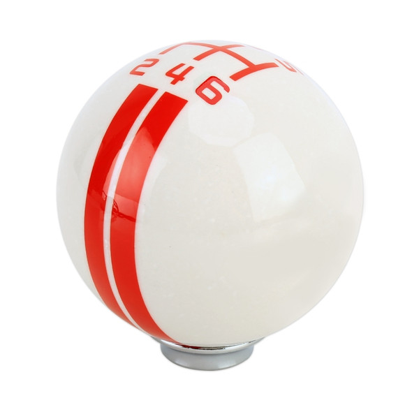 Universal Vehicle Ball Shape Modified Resin Shifter Manual 6-Speed Left-R Gear Shift Knob(Red)