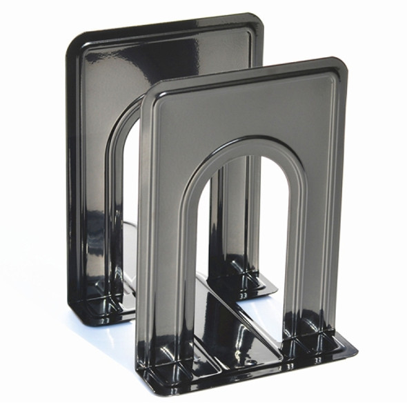 2 PCS Simple Metal Bookend Support Frame Non Slip Book Stand Desktop Organizer(Black)