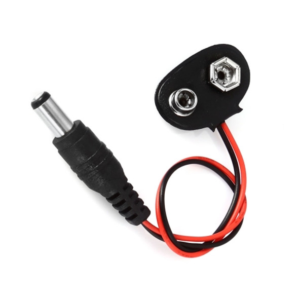 LDTR - PJ0003 9V Battery Snap Connector to DC Male Dedicated Power Adapter Cable for Arduino Boards - Black