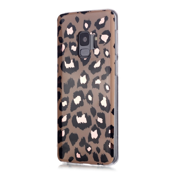 For Galaxy S9 Plating Marble Pattern Soft TPU Protective Case(Leopard)