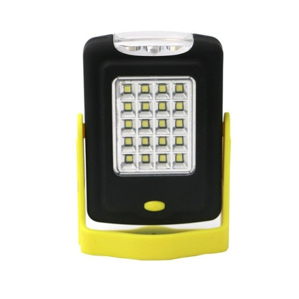 23 LEDs 2-modes Portable LED Overhaul Work Light Outdoor Camping Emergency Hand Lamp with Hook & Holder(Yellow)