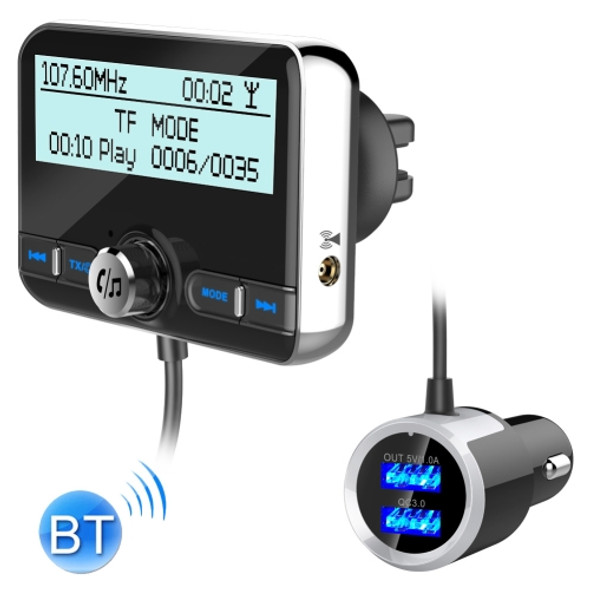 DAB002 Car DAB Dual USB Charging Smart Bluetooth Digital FM Transmitter MP3 Music Player Car Kit, Support Hands-Free Call  & TF Card