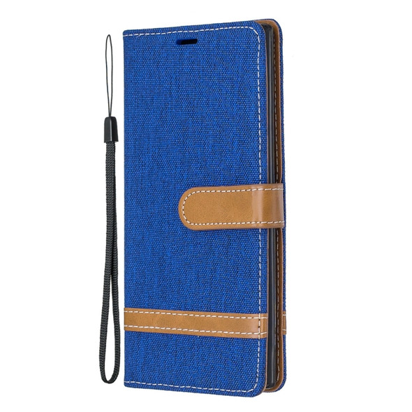 Color Matching Denim Texture Horizontal Flip Leather Case with Holder & Card Slots & Wallet & Lanyard for Galaxy Note10(Royal Blue)