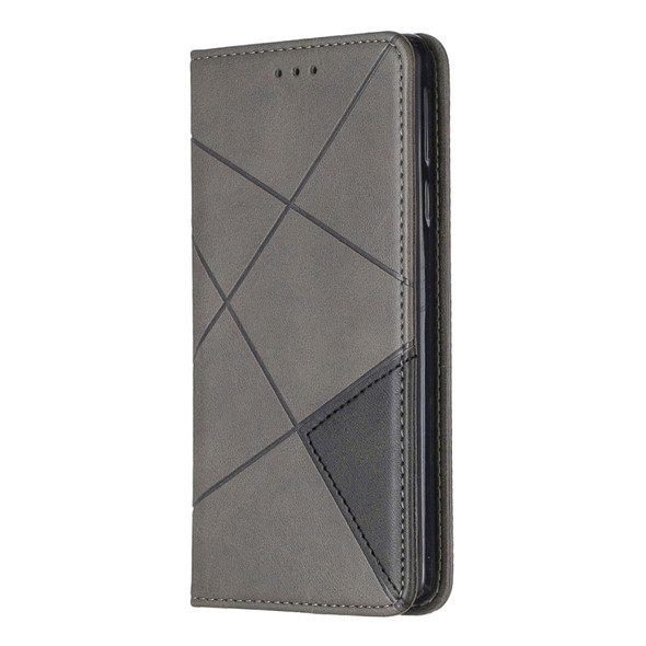 Rhombus Texture Horizontal Flip Magnetic Leather Case with Holder & Card Slots & Wallet For Nokia 1 Plus(Grey)