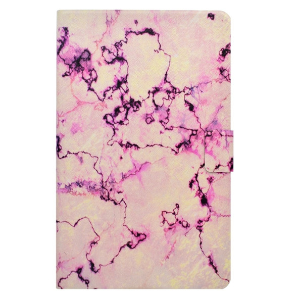 For Galaxy Tab A 10.1 (2016) T580 TPU Horizontal Flip Leather Case with Holder & Card Slot & Sleep / Wake-up Function(Pink Marble)