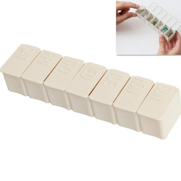 Cute Mini Travel Portable Seven-grid Plastic Pill Box(White)