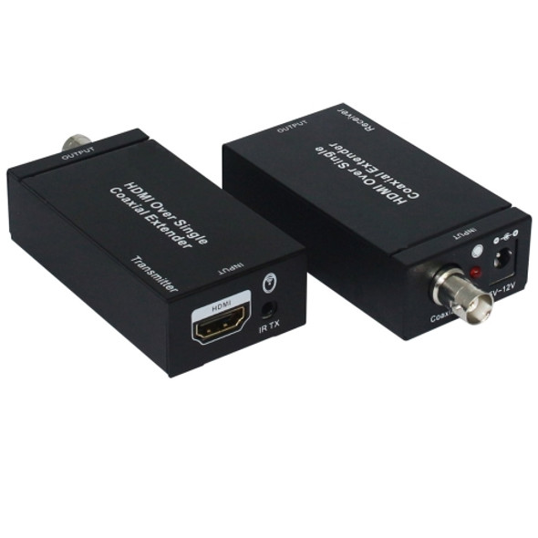 NK-C100IR 1080P HDMI Over Single Coaxial Extender (Transmitter + Receiver) with IR Coaxial Cable, Signal Range up to 100m (Black)