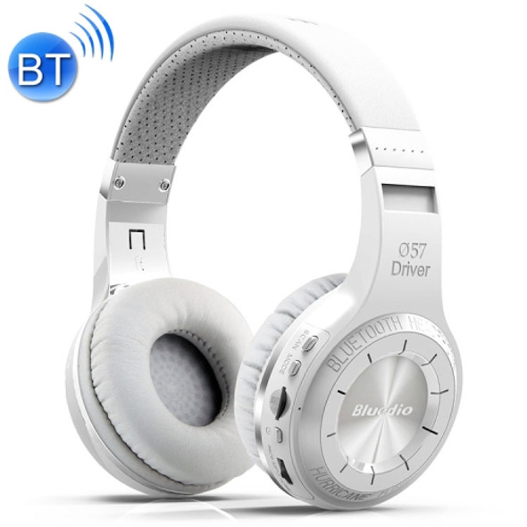 Bluedio H+ Turbine Wireless Bluetooth 4.1 Stereo Headphones Headset with Mic & Micro SD Card Slot & FM Radio, For iPhone, Samsung, Huawei, Xiaomi, HTC and Other Smartphones, All Audio Devices(White)