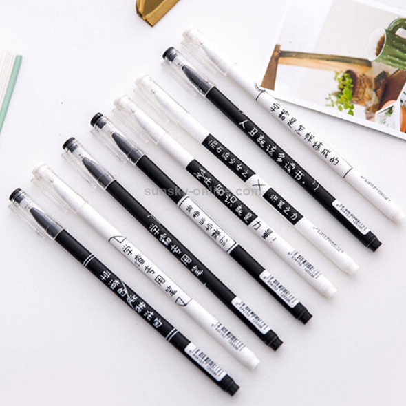 20 PCS Creative with Text 0.5mm Black Signing Pen Neutral Pen, Random Style Delivery