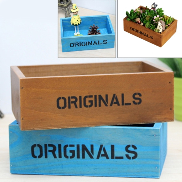2 PCS Retro Square Wooden Flower Pot Wooden Box Woody Storage Box Multi-functional Wooden Box Desktop Storage Box Multi-meat Flower Plant Box Nursery Box, Random Color Delivery